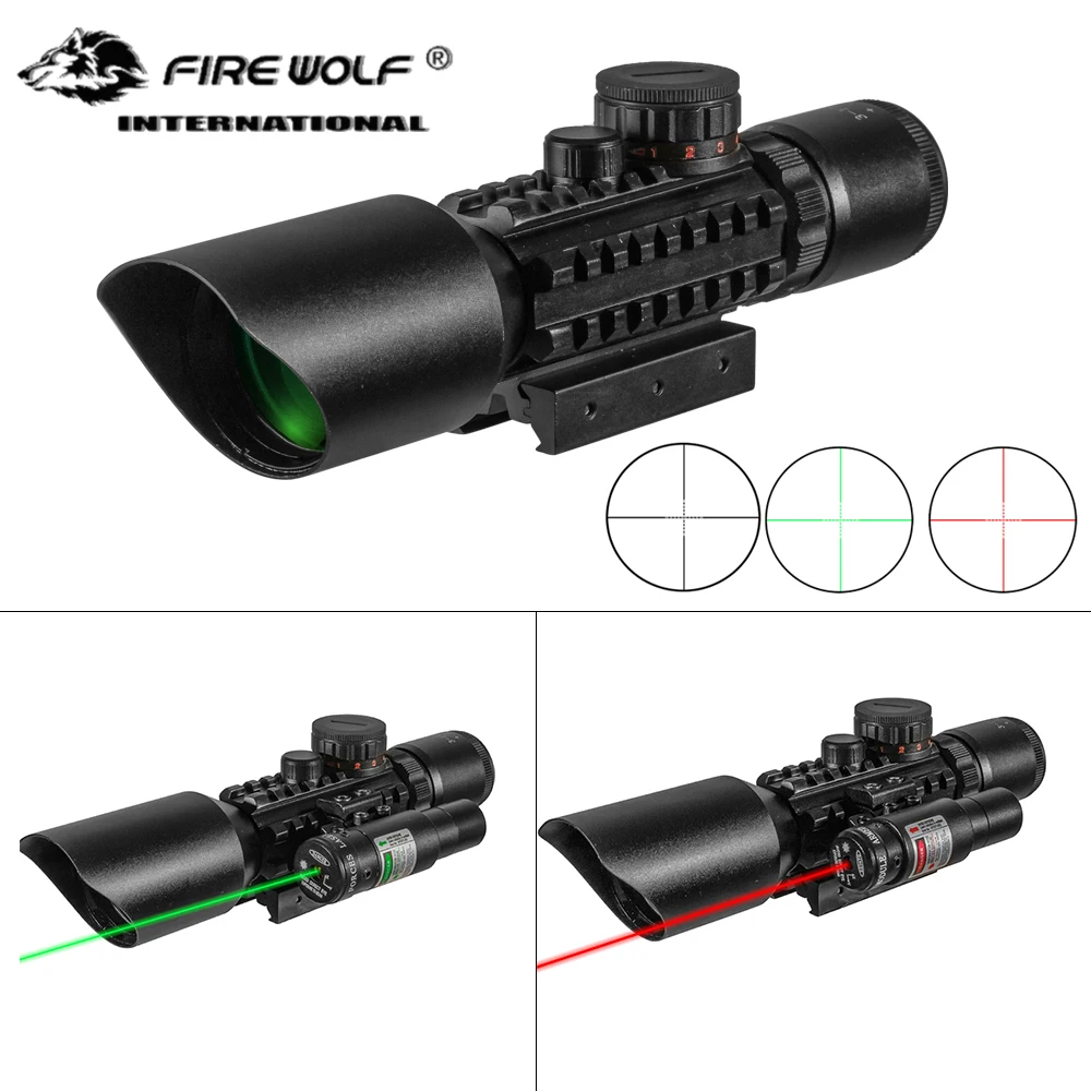 

FIRE WOLF 3-10x42 Holographic Sight Hunting Scope Outdoor Reticle Sight Optics Sniper Deer Scopes Tactical M9 Model Riflescope