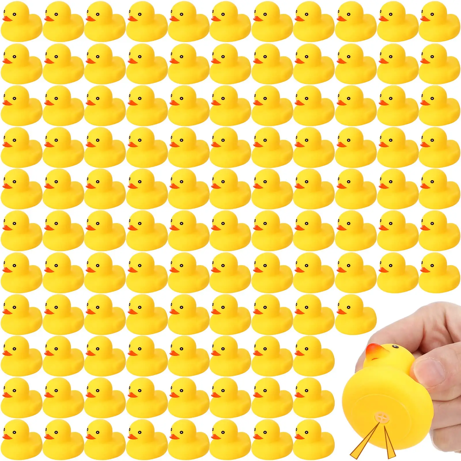 100Pcs Rubber Ducks for Kids Yellow Mini Duck Party Favors Bulk Ducks Summer Pool Floating Toys Rubber Ducks Birthday 6