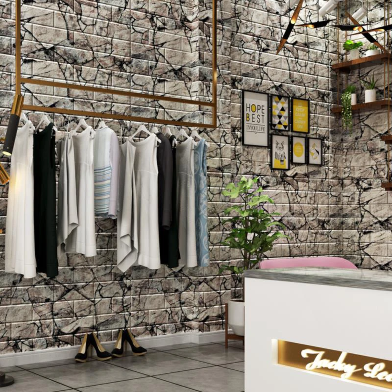 

Textured 3D Thickened Self-adhesive Waterproof Wall Sticker Brick Living Room Bedroom Decorative Self-adhesive Wallpaper
