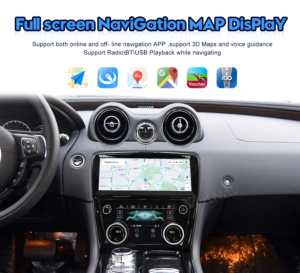 Android head unit For Jaguar XJL XJ 351 Car Radio Multimedia Player 2009-2016 with AC Plane