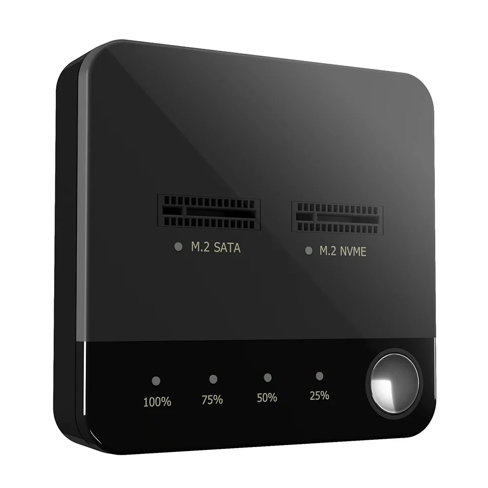 M.2 SATA/NVMe Dual-Bay Hard Drive Docking Station Offline Clone Docking Station Duplicator with LED Indicator M.2 SSD Duplicator