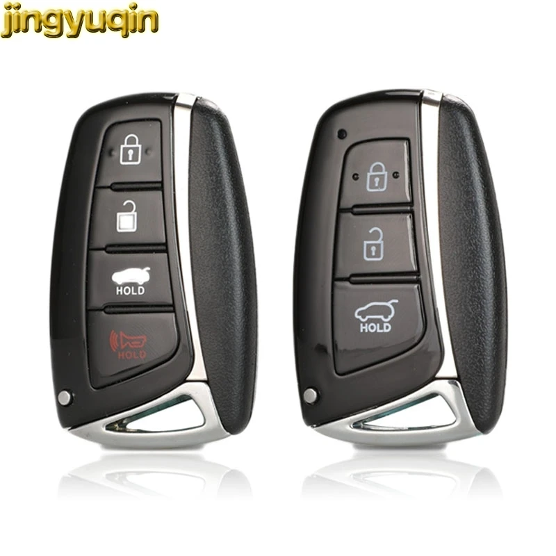 Jinyuqin Smart Car Key Shell For Hyundai Genesis 2013 2014 2015 Santa Fe Equus Azera IX45 Remote Auto Vehicle Fob 3/4 Buttons