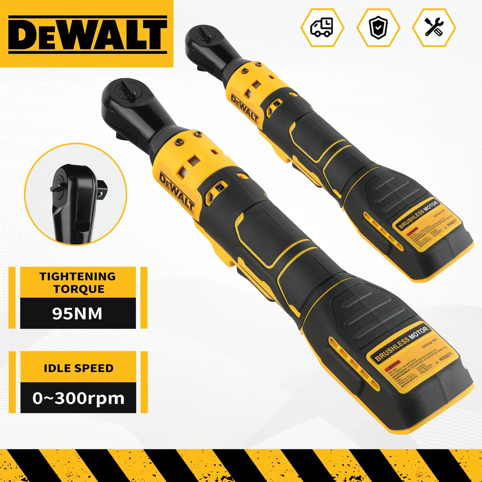 DEWALT DCF512 20V 브러시리스 1/2인치 직각 래칫 렌치 LED 디스플레이 자동 수리 및 건설용 가변 속도