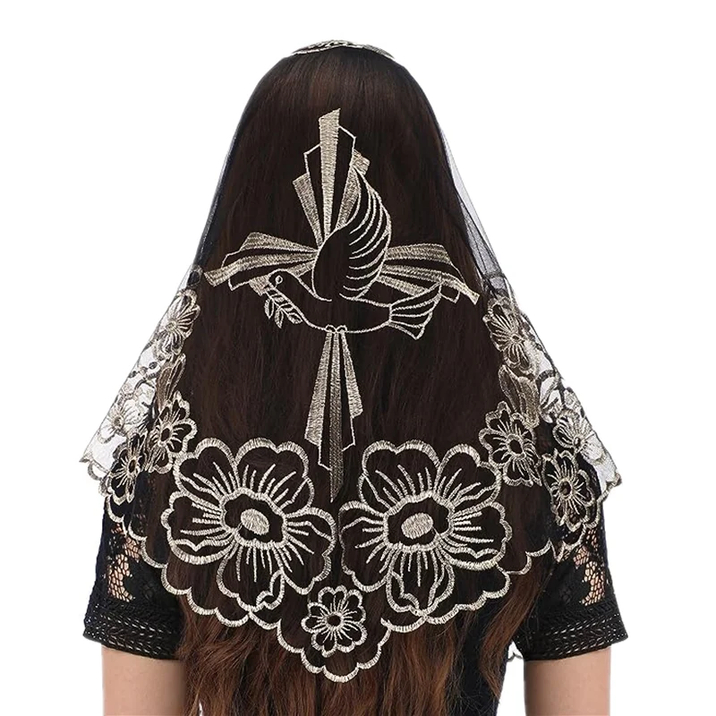 Catholic Church Veil Catholic Church Mass Veil Spanish Chapel Lace Mantilla Veil Embroidery Head Covering Women
