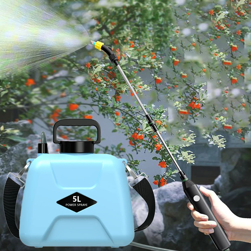 Powered Garden Sprayer Can 5L Lawn Water Sprayer USB Rechargeable Handle Portable Electric Garden watering Bottle supplies
