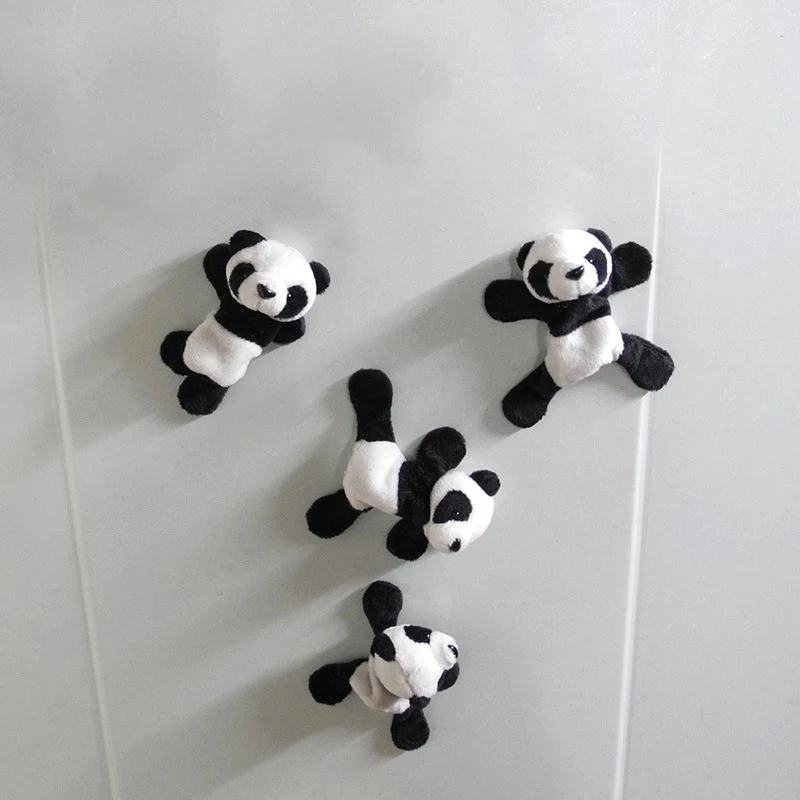 

Cute Soft Plush Panda Fridge Magnet Refrigerator Sticker Animal Cartoon Wall Stickers Kids Toys Souvenir Gifts Home Decoration