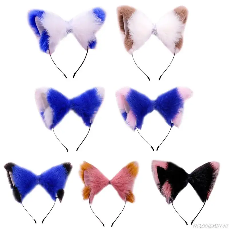 halloween outfits Women Realistic Long Furry Animal Cat Ears Headband Lolita Kawaii Anime Hair Hoop Party Headpiece N17 20 Dropshipping plus size costumes