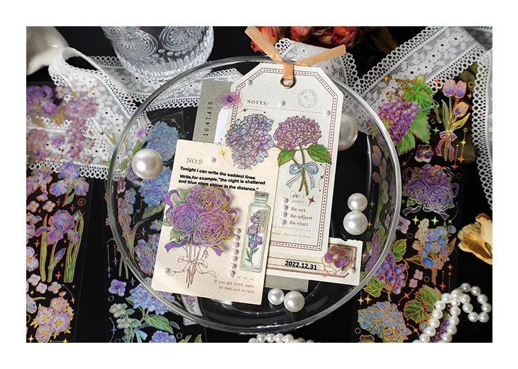 3 pcs Bronzing Flowers Stickers aesthetic 17 Sd92157d711fc442ca5fa99eaf88e4316m