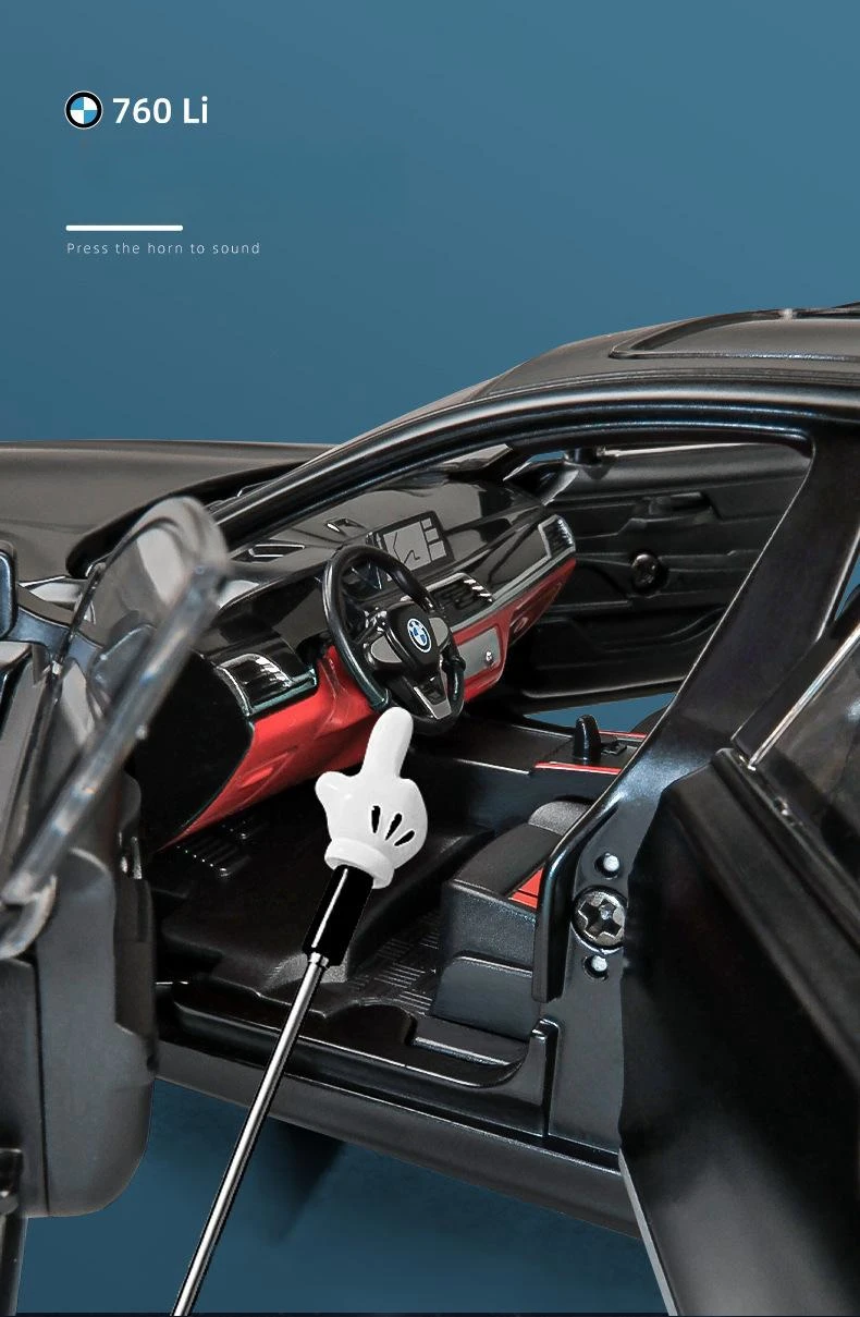 1/24 BMW 760Li Diecast Alaşım Döküm Model Araba