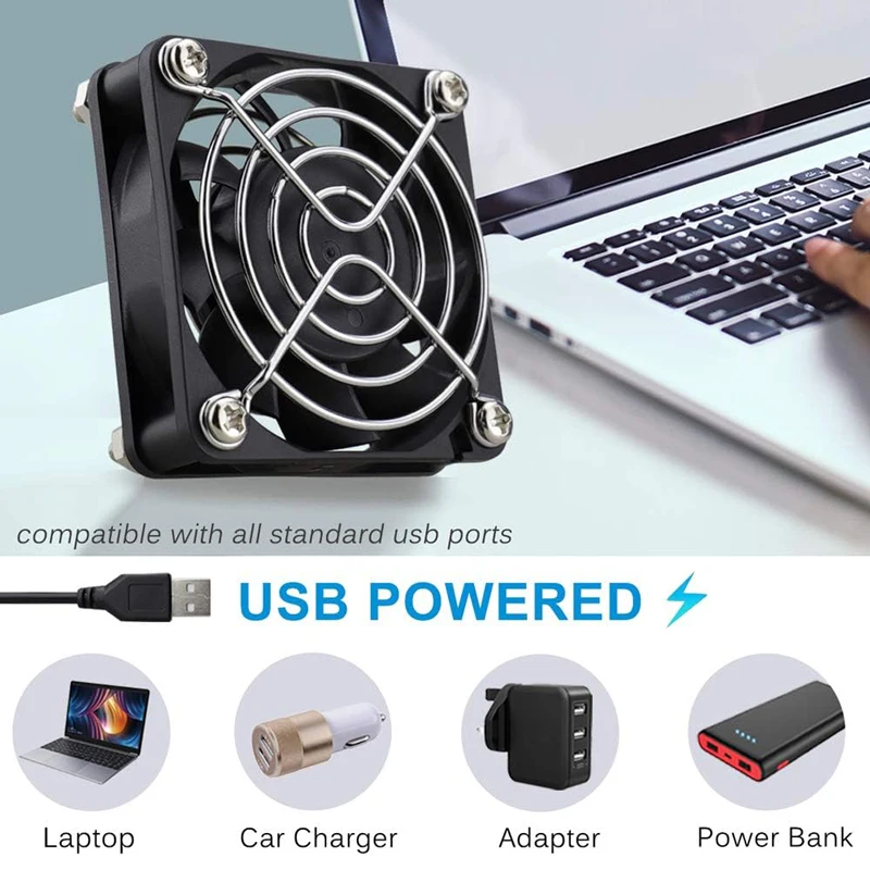 12V USB Powered Computer PC Case Fan 12/8cm Silent Chassis Cooler for Receiver DVR Xbox TV Box Router