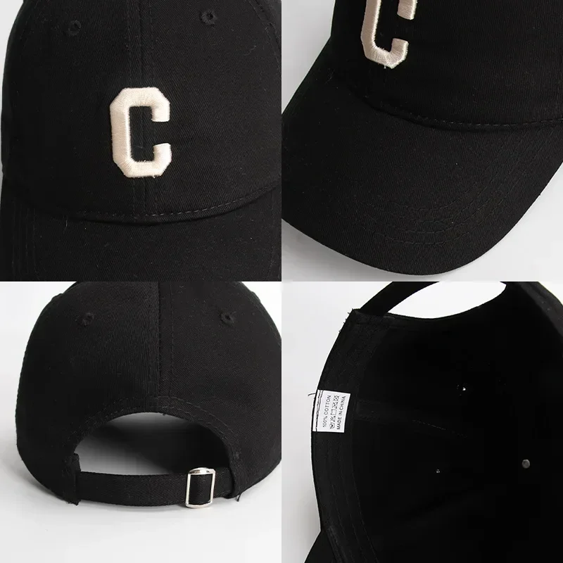C Letter Embroidery Baseball Caps for Boy Girl 2-5 Years Kids Adjustable Sunshade Duck Tongue Caps Casual Cotton Sun Visors