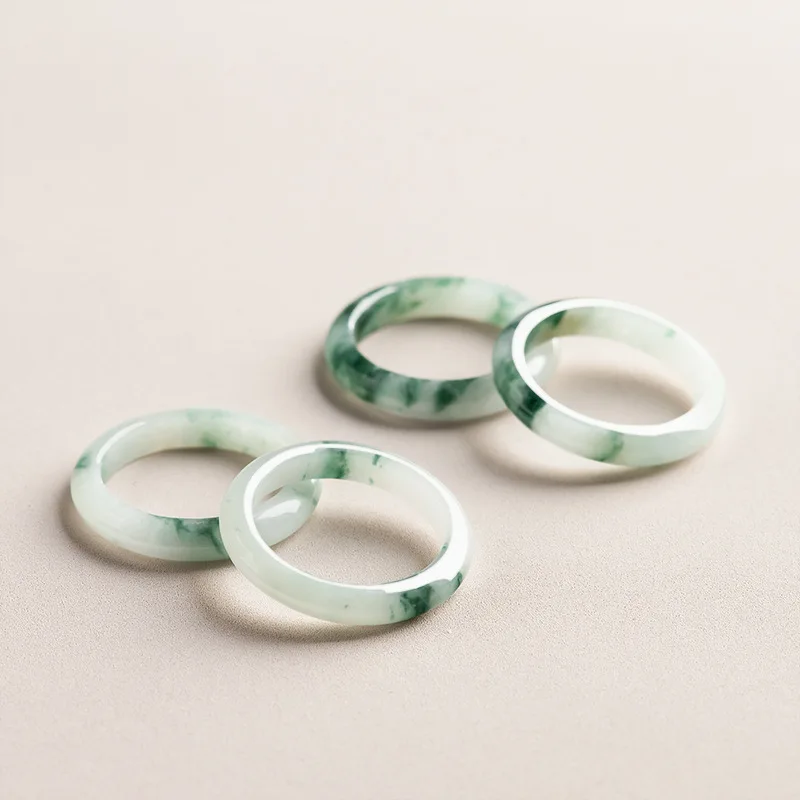 

Natural Myanmar Floating Flower Jade Ring Jewelry Manufacturer Wholesale Inner Diameter 15-21mm Drop Shipping