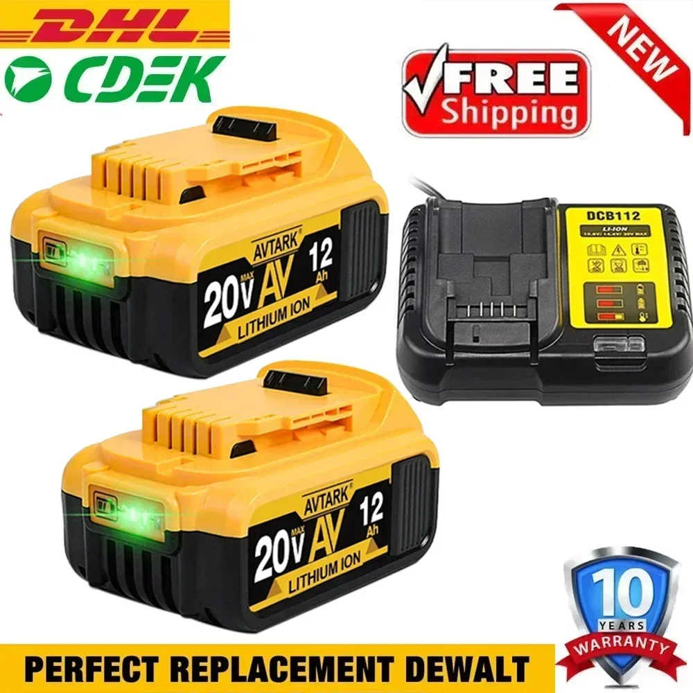 2X DCB184 baterías de Repuesto para Dewalt 18V 5,0Ah Repuesto para baterías DCB182 DCB180 DCB184 y DCB200 para Dewalt con indicador LED Goodexo