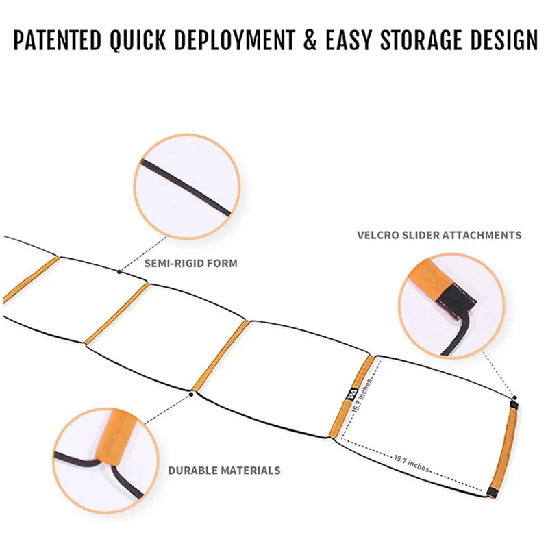 Foldable Agility Ladder Soccer Football Training Equipment Jump Speed Coordination Footwork Ladder Carry Bag For Kid Adult