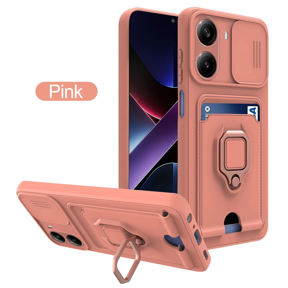 Multifunctional Magnetic Ring Case with Lens Protection and Card Holder