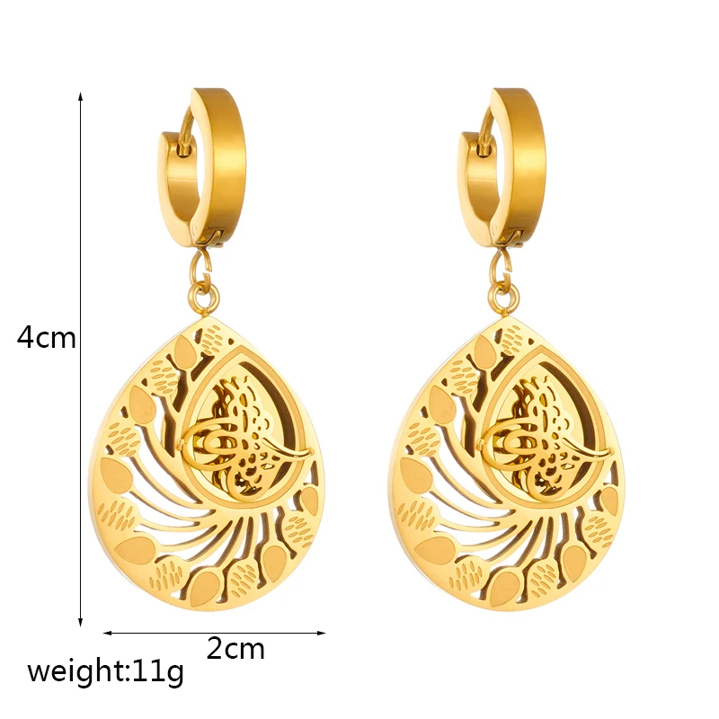 DIEYURO 316L Stainless Steel Heart Butterfly Crystal Charm Earrings For Women Girl Fashion Waterproof Ear Jewelry Gift Party