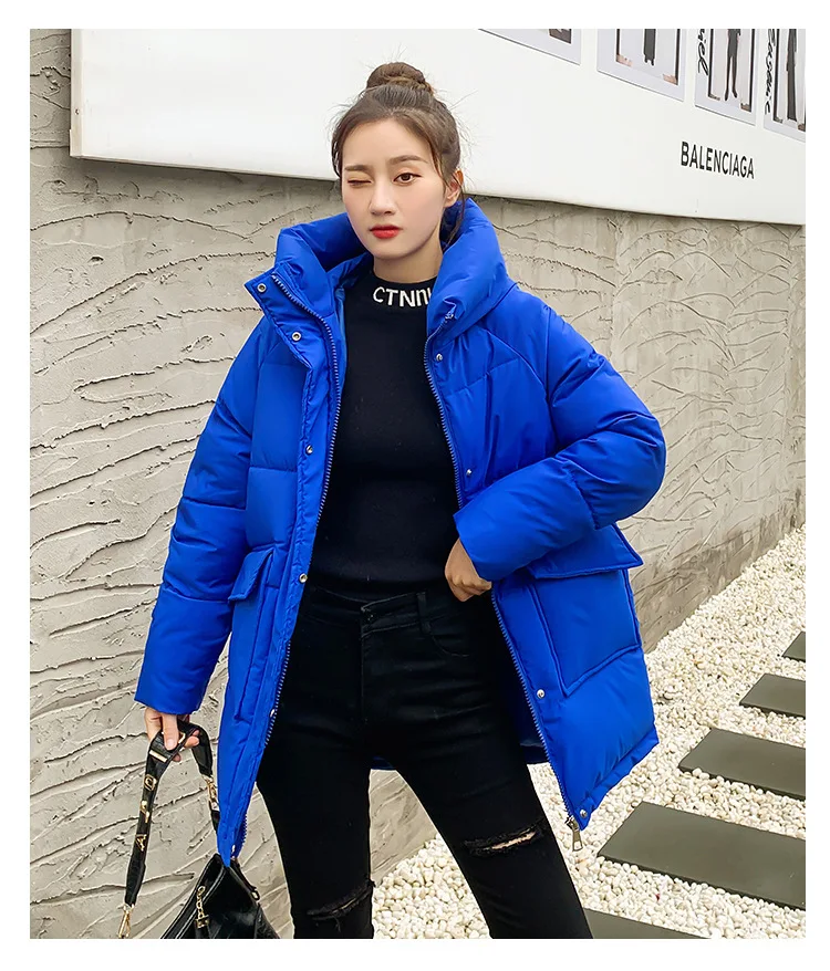 2025 Winter New Women Down Padded Jacket Winter Jacket Loose Thick Warm Cotton Coat Female Hooded Parkas Coat Long Women Outwear