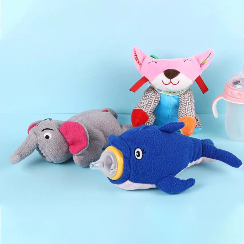 Feeding Bottles Bag Duck Milk Bottle Pouch Cover Toys Kawaii Plush Rabbit Baby Feeding Bottle Keep Warming Bag Baby Feeding Tool 4