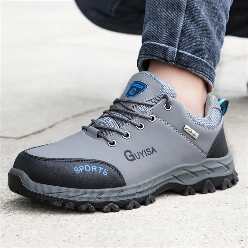New Men Casual Sneakers Steel Toe Safety Shoes Indestructible Construction Working Shoes Breathable Work Safety Boots Size 36-46