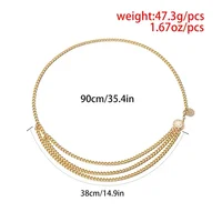 Antique Jewelry Ethnic Style Body Chain Adjustable Retro Metal Chain Belt Body Accessory Sunflower Round Waist Chain Women 6