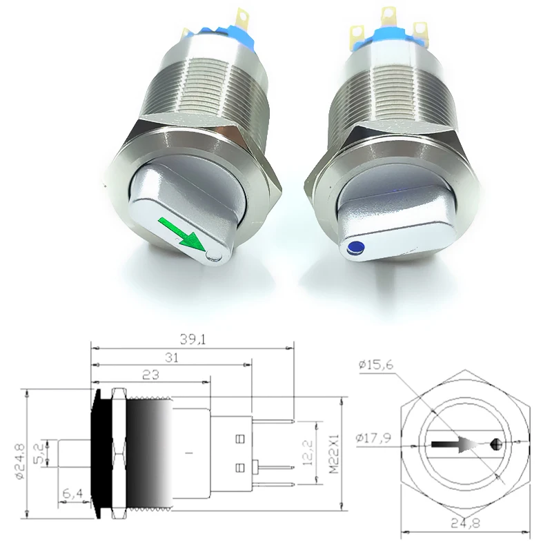 rotativo 2 3 postion 1no1nc 2no2nc 12v