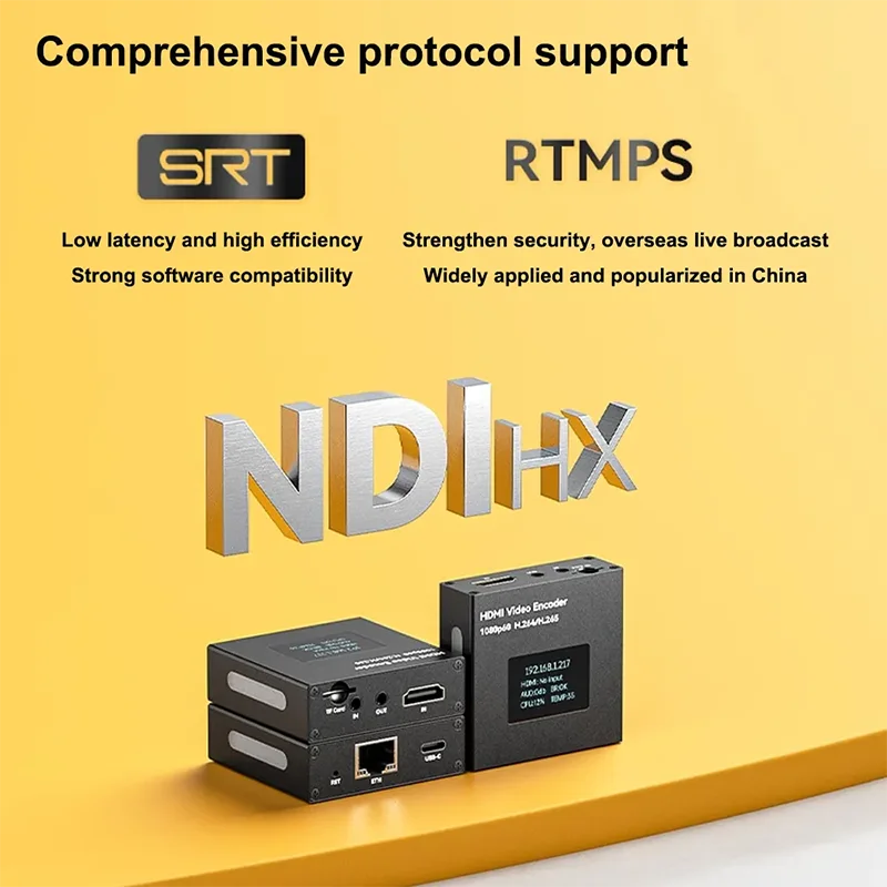 Mini ENC1 H.264 Live Streaming IPTV Encoder H265 IP SRT HLS UDP RTMPs Facebook Broadcast 5