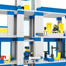  City Police Station Motorbike Helicopter Model Building Blocks Bricks Kits Compatible with Figures City 60047 