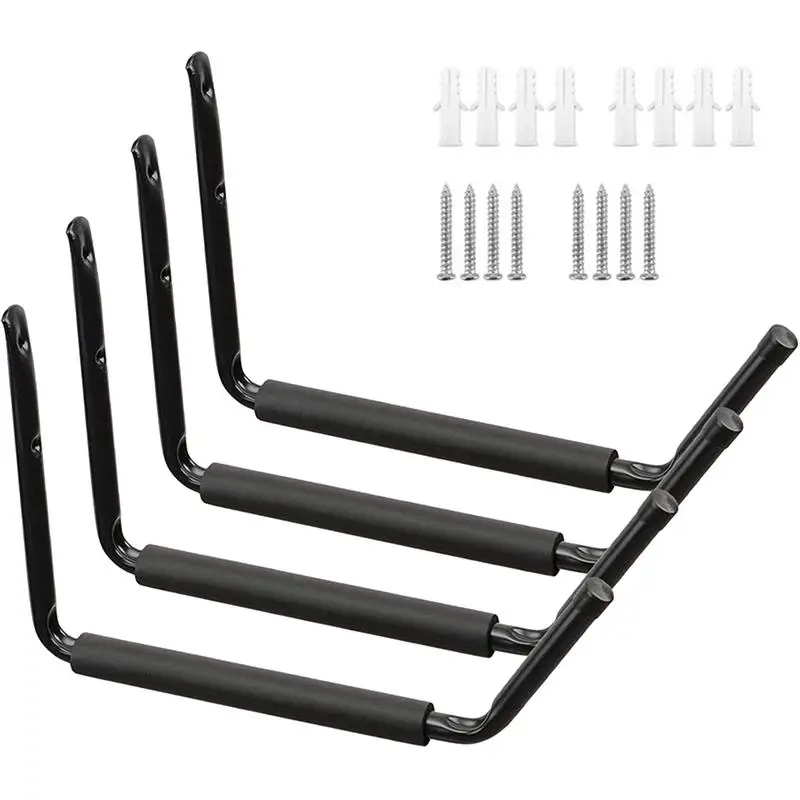 

Kayak Wall Rack 4pcs Kayak Rack Garage Storage Hooks Garage Hangers Ski Wall Mount Holds Surfboard Snowboard Folding Chairs