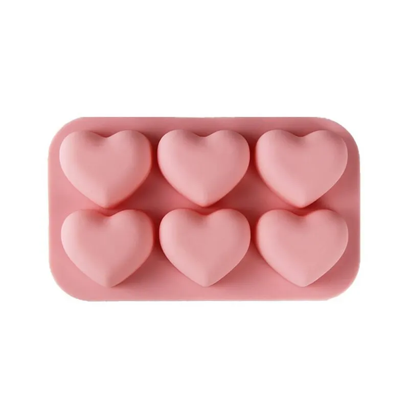 6-Panel Chocolate Pastry Mold Kitchen Baking Accessories Tool Holiday Heart-Shaped Candy Silicone Molds for Family Gathering silicone mold