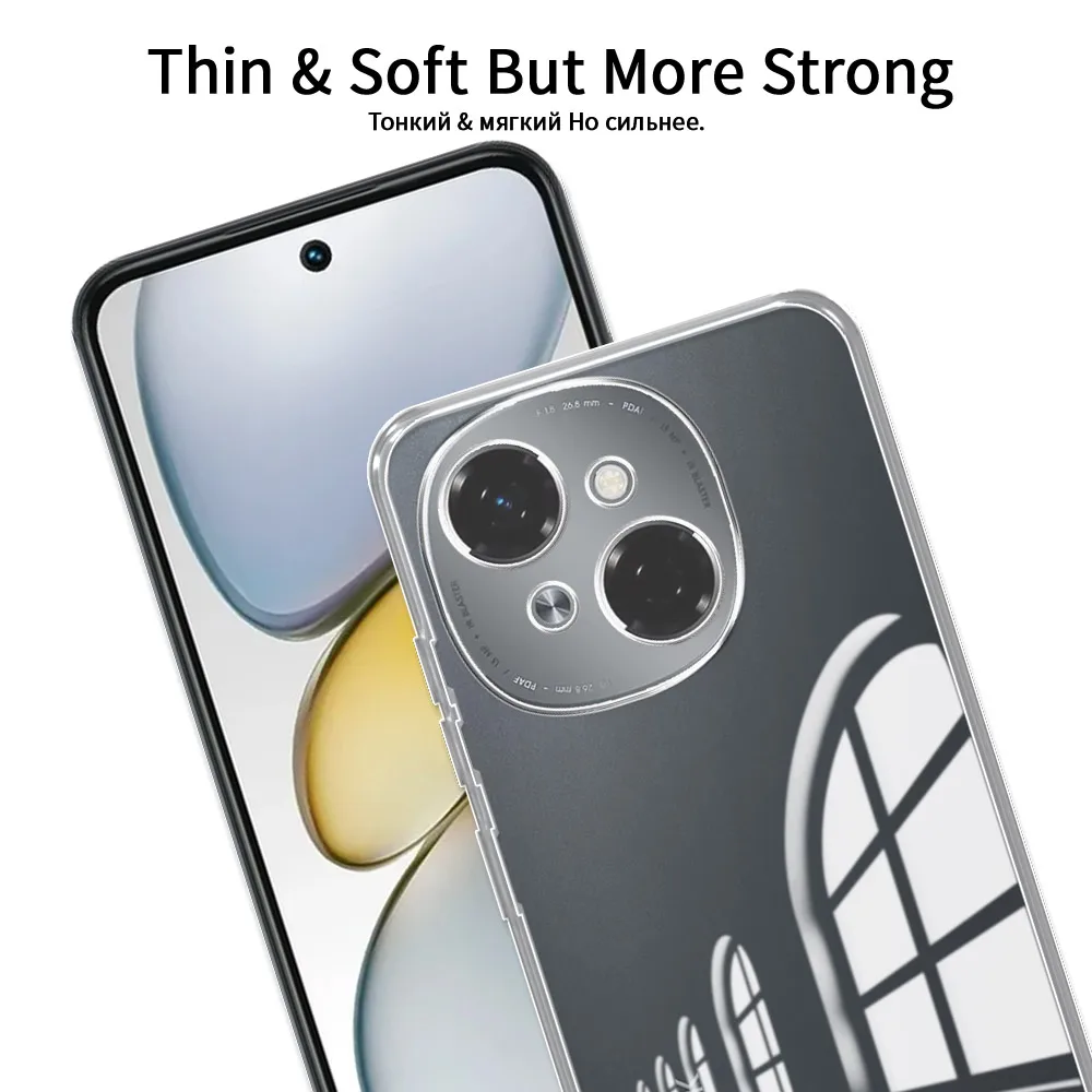 Clear Shockproof Silicone Phone Case, Transparent Back Cover