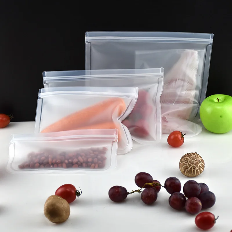 Reusable Leakproof Silicone Food Storage Bags - BPA-Free Ziplock