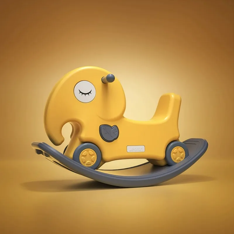 Safety Non-slip Small Horse 2 In 1 Children's Rocking Horse Yo-yo Car Comfort Baby Anti-fall Dual-purpose Baby Rocking Chairs