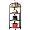 Corner Rack Foldable Corner Shelf Fan-Shaped Corner Storage Rack Steel Shelves 1