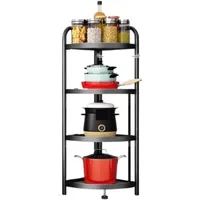 Corner Rack Foldable Corner Shelf Fan-Shaped Corner Storage Rack Steel Shelves 1