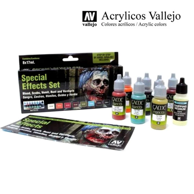 VALLEJO GAME COLOR EFFECTS SET OF 8 SPECIAL EFFECTS COLOURS BY