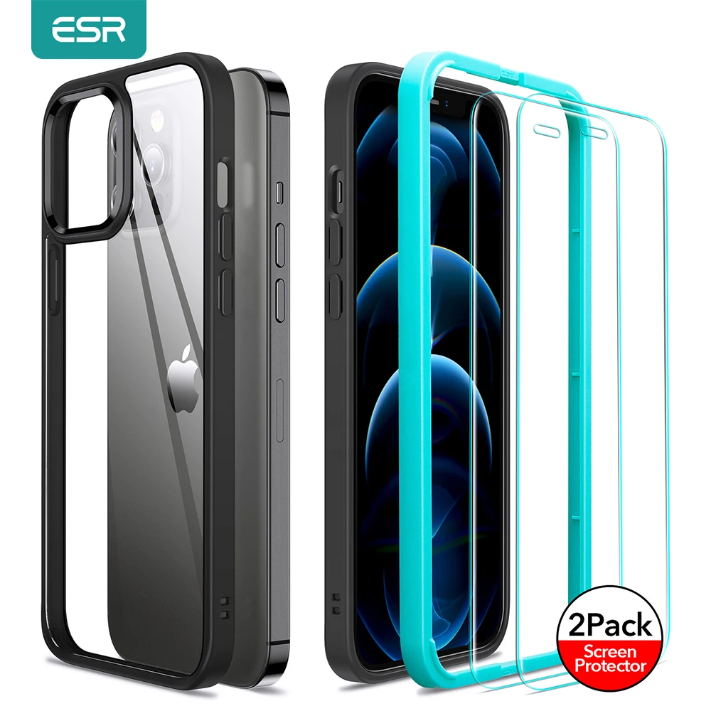 

ESR for iPhone 12 12 Pro Classic Hybrid Case for iPhone 12 Pro maxTransparent Back Cover for iPhone 12 mini with Tempered film