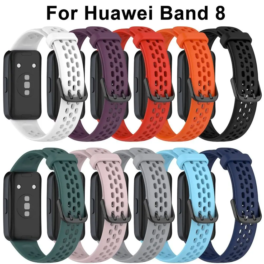 

Ремешок силиконовый для смарт-часов Huawei Band 8, сменный Воздухопроницаемый спортивный браслет для наручных часов, аксессуары