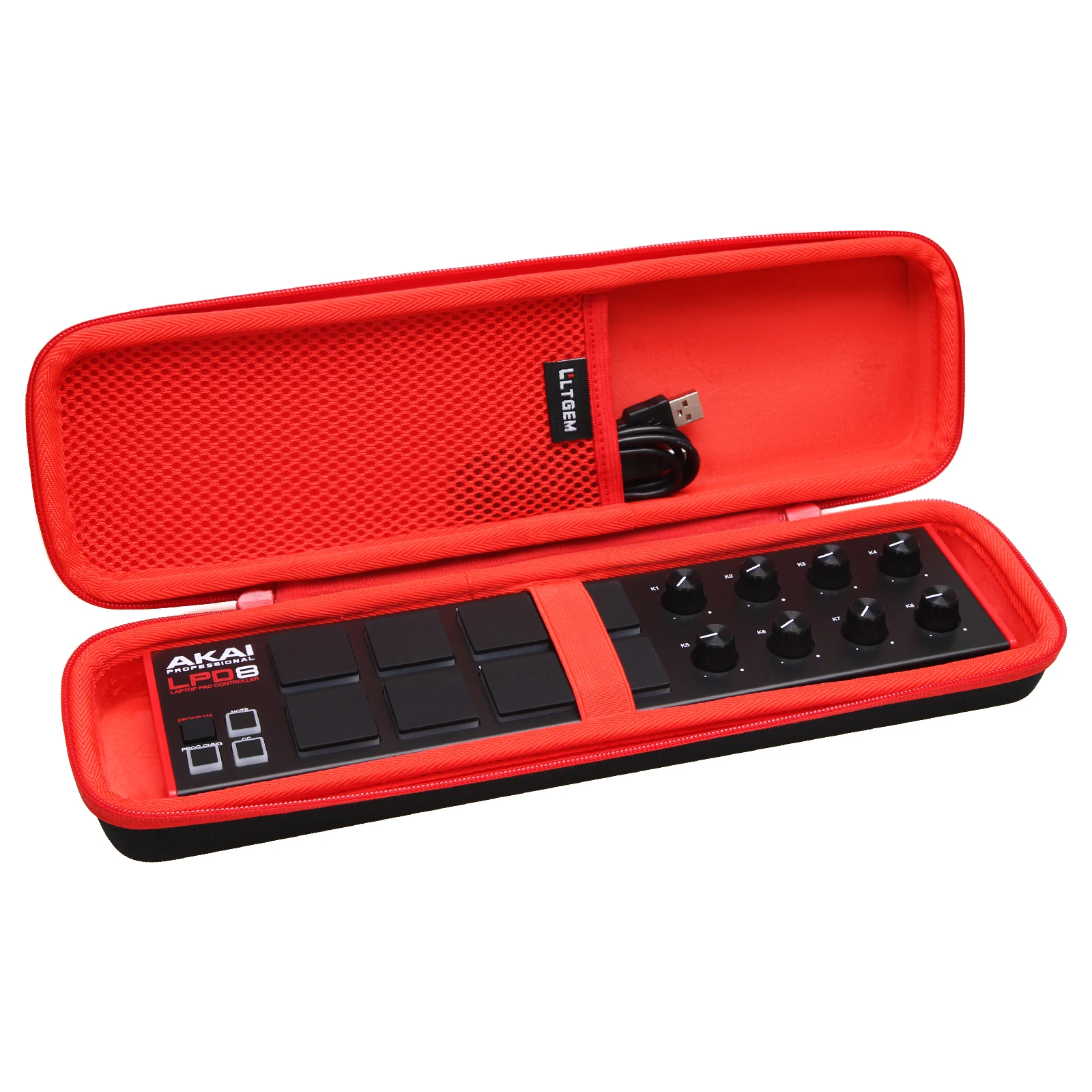LTGEM Case for AKAI Professional LPD8-USB MIDI Controlle Music Device Storage Box electronic musical instrument