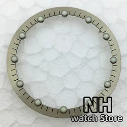Elegant Black/Green/Blue Luminous Skeleton Watch Dial with Hollow Design - 28.5mm (Grey)