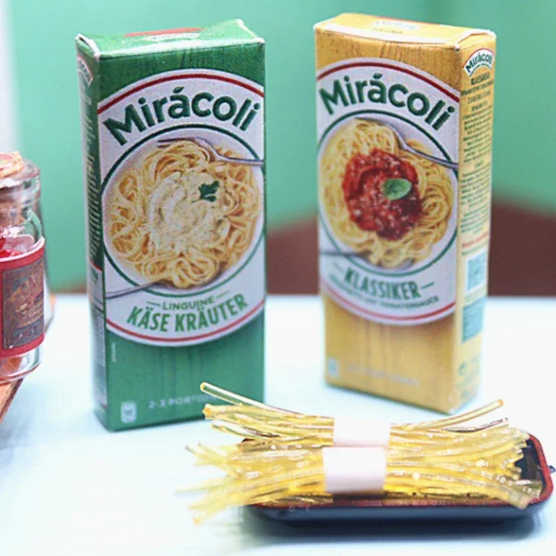 1Set Dollhouse Miniature Pasta Mini Pretend Food Noodles Paper Model of Spaghetti Set Doll House Kitchen Food Play House Toys 2