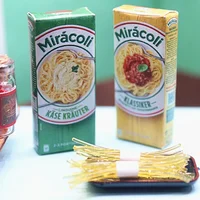 1Set Dollhouse Miniature Pasta Mini Pretend Food Noodles Paper Model of Spaghetti Set Doll House Kitchen Food Play House Toys 2