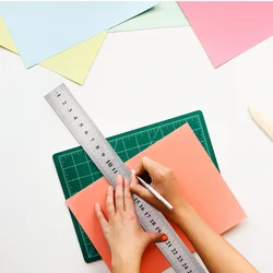 TOYMYTOY 3Pcs Stainless Steel Office Straight Precision Drawing Stainless Ruler Metal Office Straight Precision Drawing