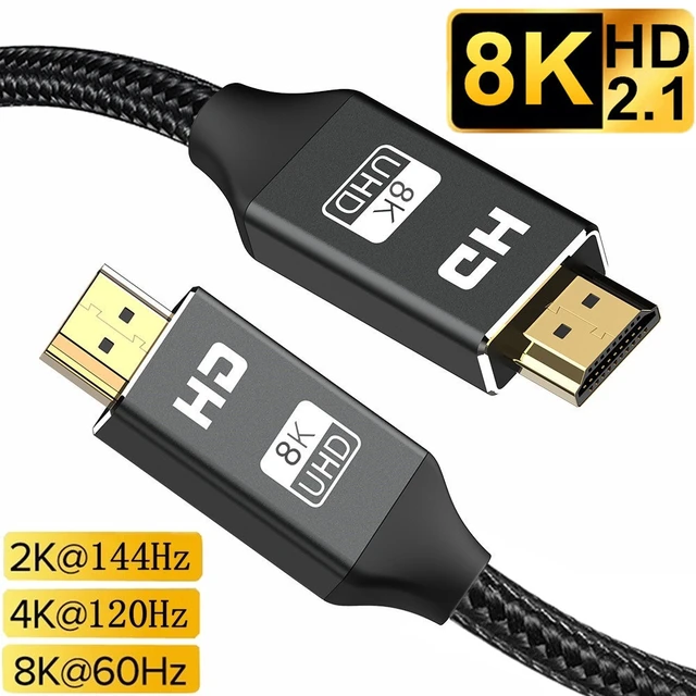 Câble Hdmi 120 4k @ 2.1hz, 8k @ 60hz, 48gbps, Adaptateur Pour Rtx 3080,  Câble Vidéo Earc Hdr, Pc Portable, Tv Box Ps5 - Audio & Vidéo Câbles -  AliExpress