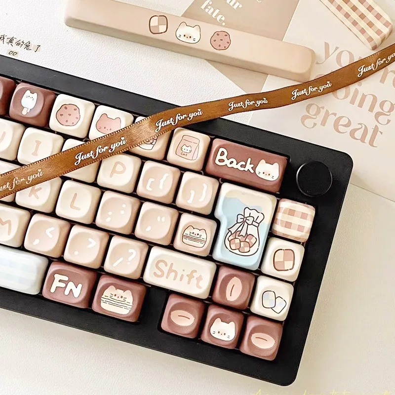 

Caramel Latte PBT Keycaps MOA Profile Dye Sublimation for MX Switch Gaming Mechanical Keyboard Keycap MDA