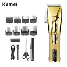

Powerful Barber Hair Clipper All Metal Kernei 2022 Cutter Kemel Digital Display Rechargeable Professional Keimei Cutting Machine
