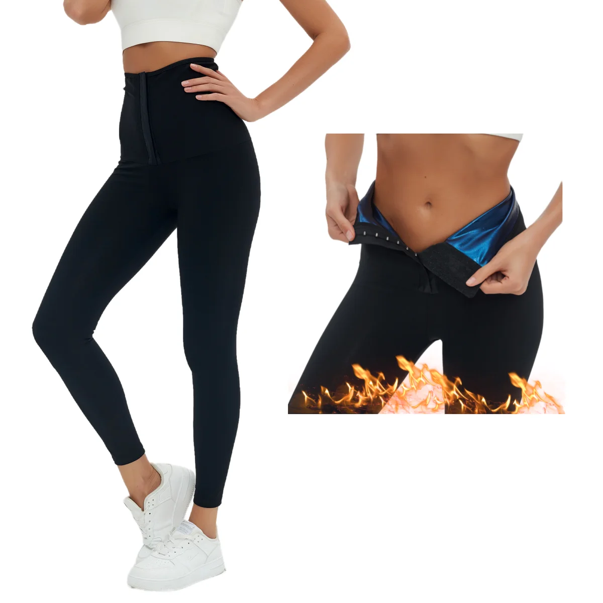 

Sauna Sweat Pants for Women High Waist Compression Slimming Weight Thermo long pants Workout Body Shaper Sauna Suit