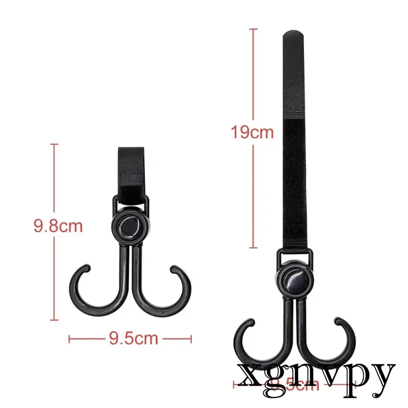Xgnvpy 2Pcs/Set Hooks for Stroller Car Shopping Cart Hooks Baby Stroller Accessories Rotate 360 Degree Hook Pram Bag Hanger