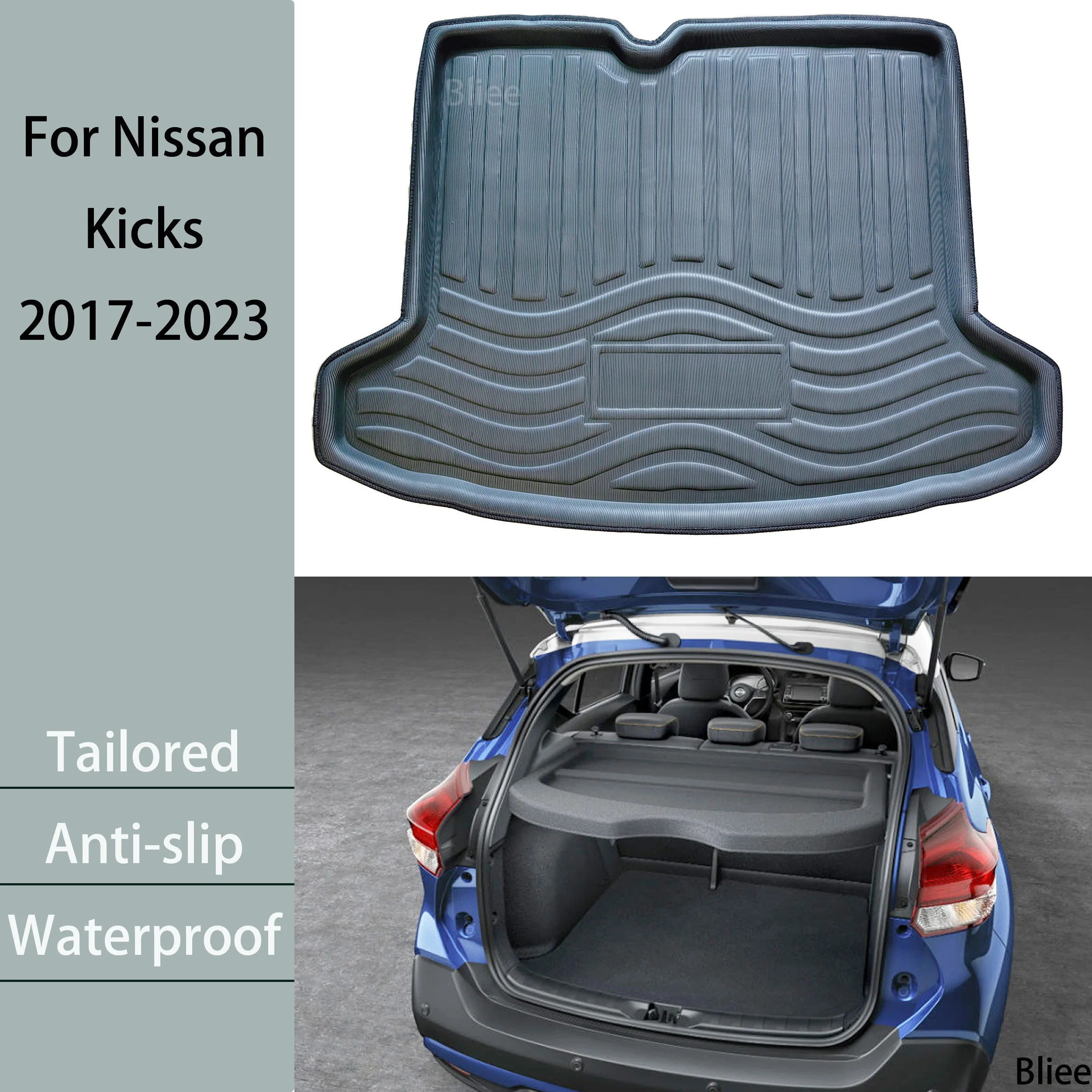 

For Nissan Kicks P15 2017 2018 2019 2020-2023 Car Rear Trunk Mat Cargo Liner Boot Floor Tray 3D EVA Carpet Accessories