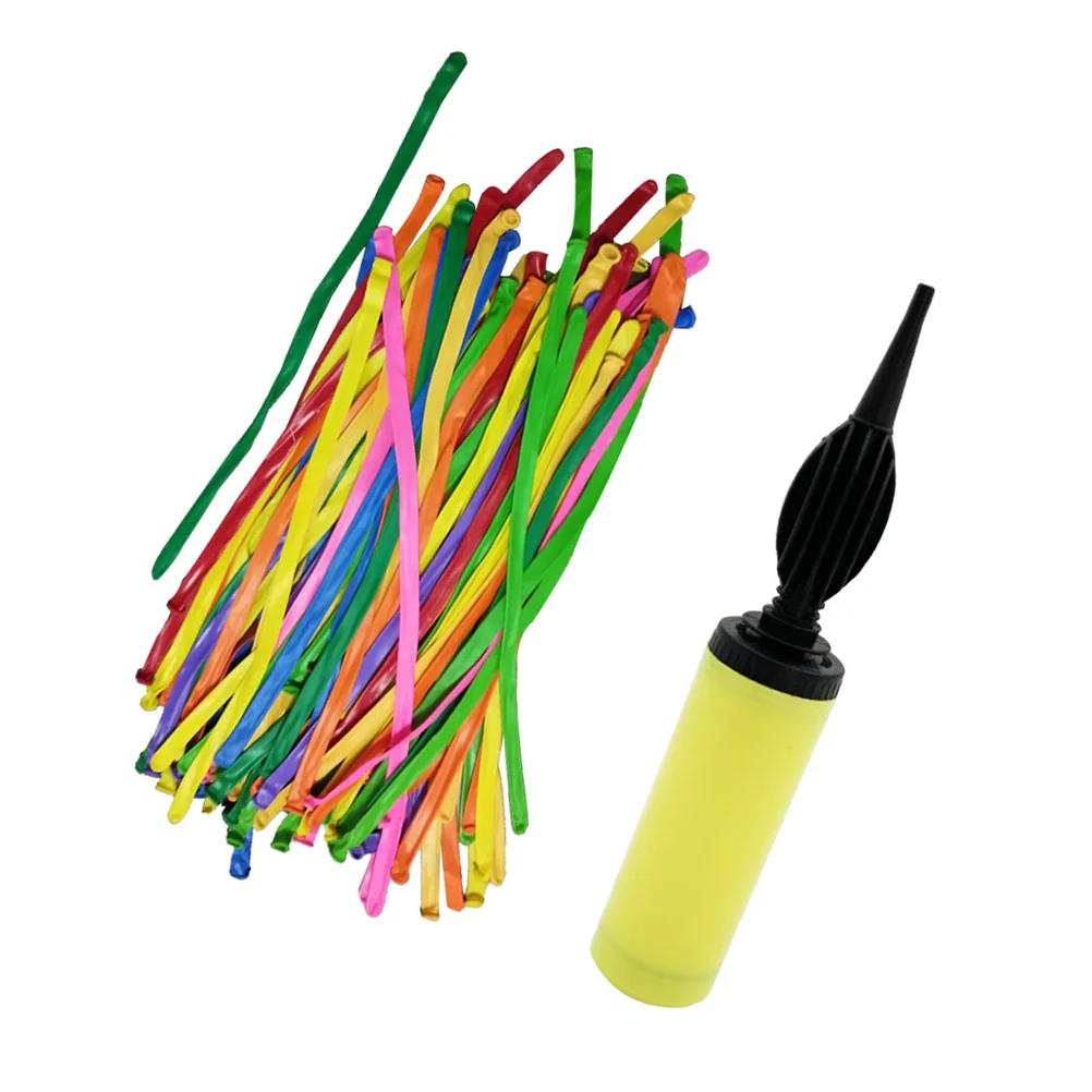 

100 Pcs Strip Long Balloon Toddler Wedding Decorations for Ceremony Modelling Balloons with Pump Emulsion Weave