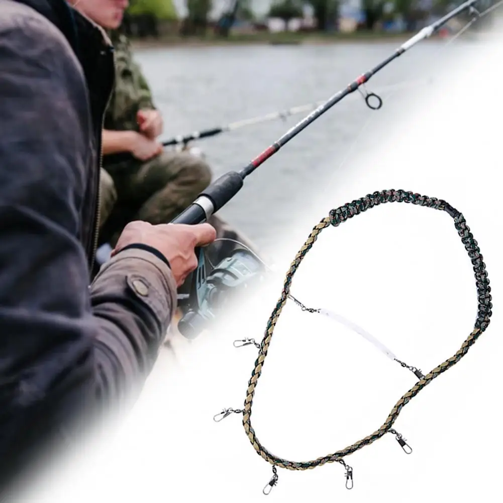 Collar de cordón de pesca con mosca, cuerda trenzada suave, herramientas de pesca, línea colgante, soporte delicado colorido, accesorios de pesca al aire libre